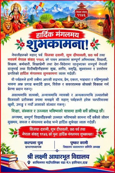 श्री लक्ष्मी आधारभूत विद्यालय - शान्तिनगर -हारिचार ,दाङ
