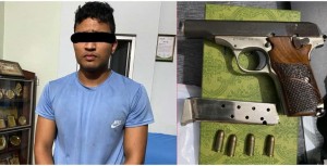दाङमा पेस्तोलसहित एक युवक पक्राउ, होस्टेलको खाटमुनी लुकाएको अवस्थामा हतियार बरामद