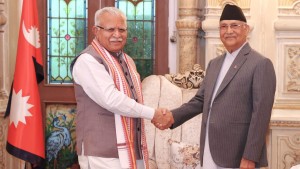 प्रधानमन्त्री ओलीसँग भारतीय विधुत मन्त्रीको भेट