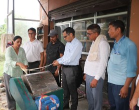 राप्ती गाउँपालिकामा केराको थामबाट रेसा निकाल्ने तालिम सुरु