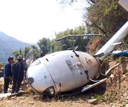 खाेटाङमा हेलिकप्टर दुर्घटना हुँदा एक जना घाइते