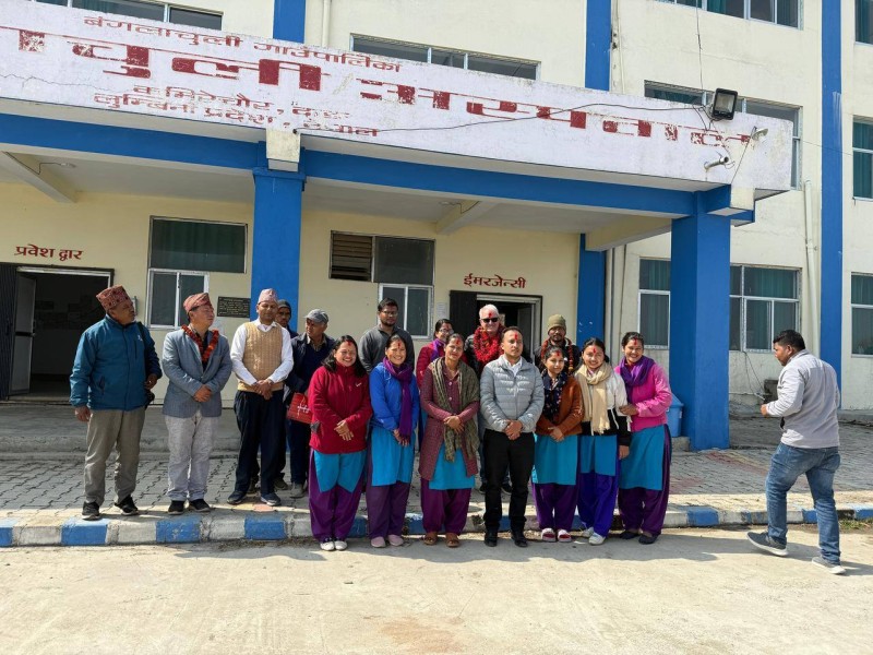 बङ्गलाचुली अस्पताललाई मेडिकल उपकरणहरू सहयोग गर्न सहयोगी दाताहरूद्वारा अस्पतालको अनुगमन