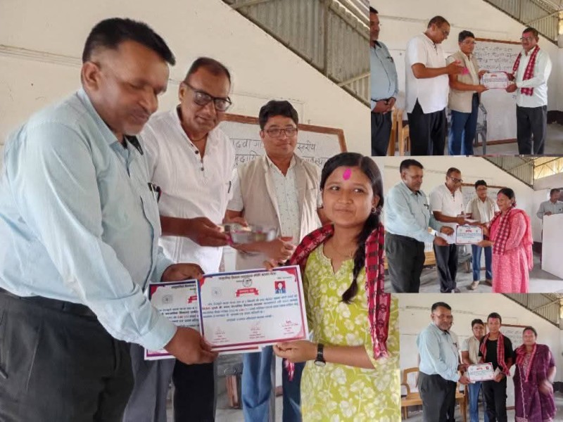 गढवामा सामुदायिक विद्यालय व्यवस्थापन समिति महासंघद्वारा विद्यार्थी तथा विद्यालयलाई सम्मान