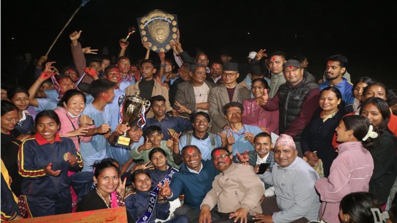 राप्ती गाउँपालिका स्तरीय राष्ट्रपति रनिङ शिल्डको उपाधी मावि मौरीघाटलाई