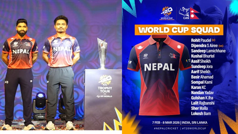 आइसीसी टी–२० विश्वकपकालागि रोहितको कप्तानीमा नेपाली टोली घोषणा