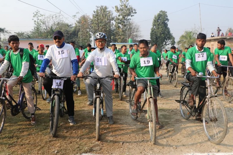 राप्ती गाउँपालिकाद्वारा स्थापना दिवसको अवसरमा साइकल दौड प्रतियोगिता सम्पन्न